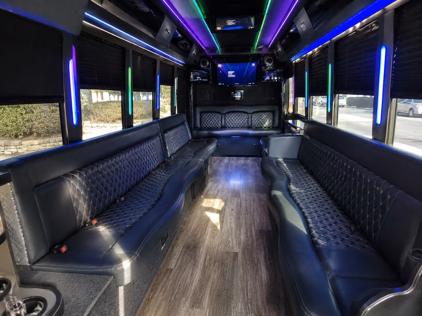 shelby 15 passenger party bus interior