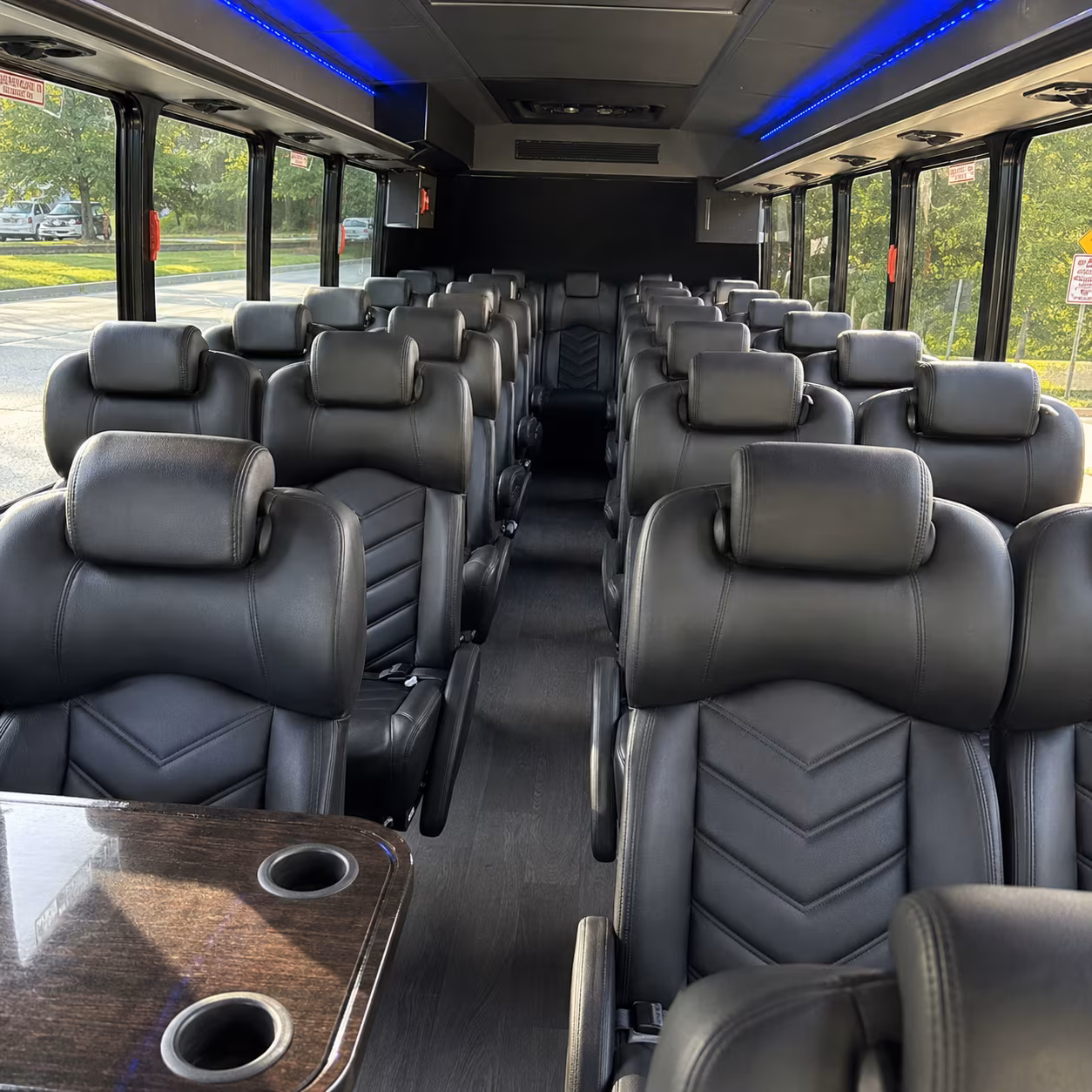 shelby 28 passenger minibus inside